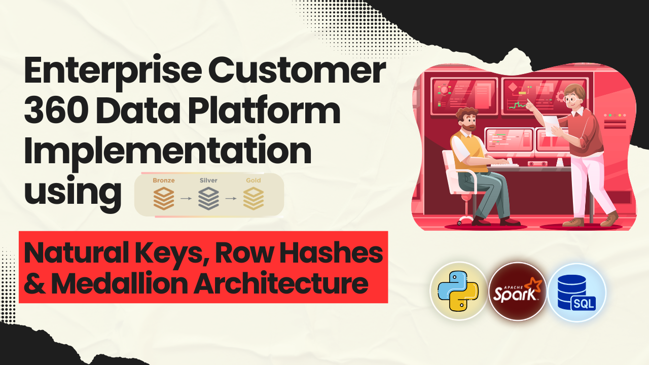 Enterprise Customer 360 Data Platform Implementation using Natural Keys, Row Hashes & Medallion Architecture