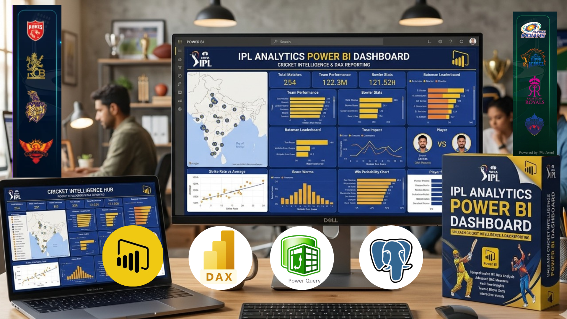 IPL Analytics Power BI Dashboard with Cricket Intelligence and DAX Reporting